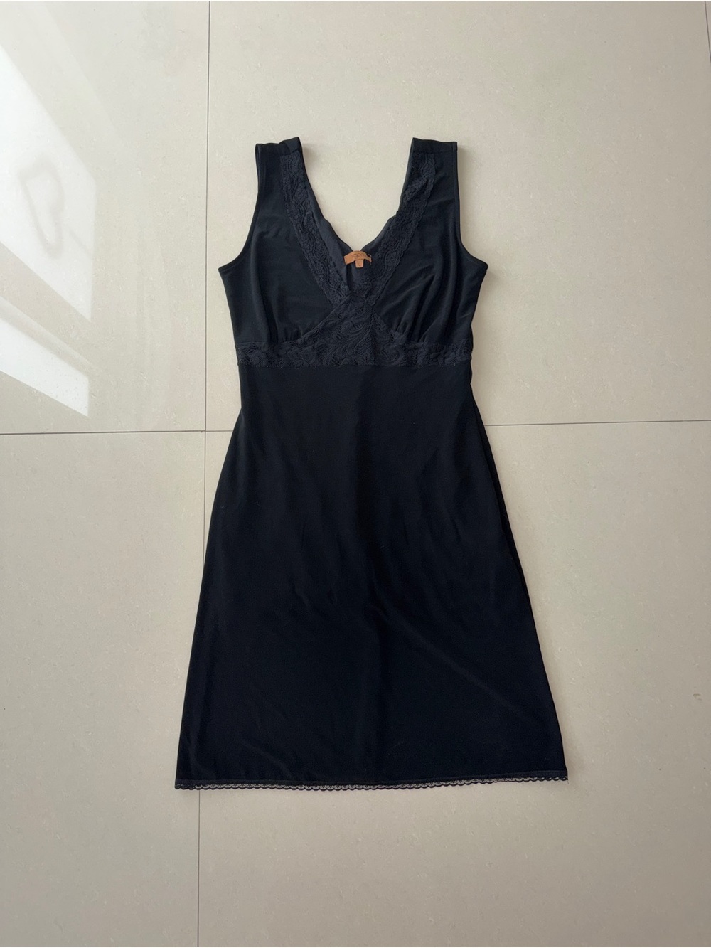 Arden B Black Lace-Trim V-Neck Dress